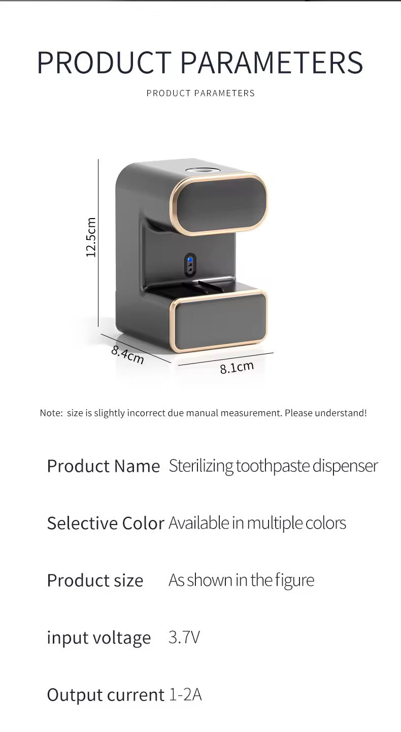 UV Toothbrush Sterilizer & Automatic Toothpaste Dispenser – Wall-Mounted Bathroom Organizer