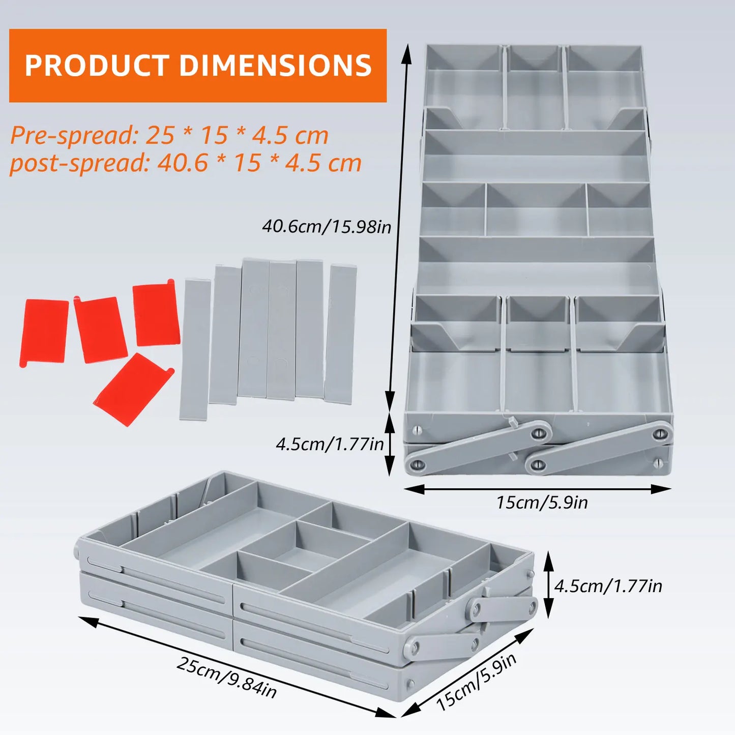 313 2/3Tier Foldable Drawer Organizer