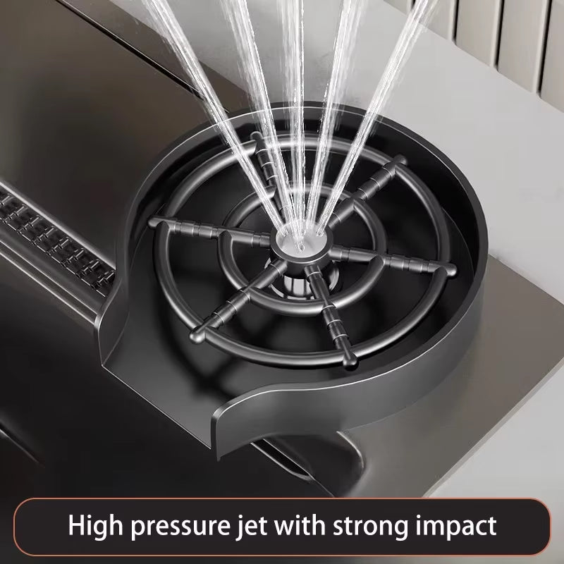 High-Pressure Cup Washer Automatic Rotating Kitchen Sink Vegetable Basin Home Coffee Milk Tea Shop Bar Cup Making