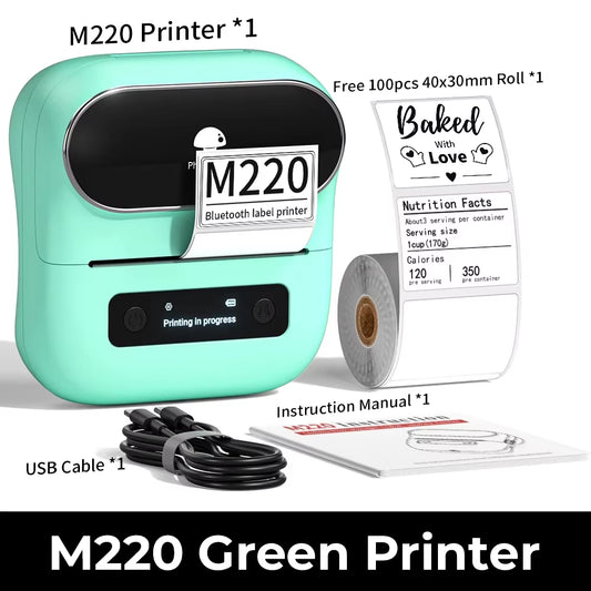 M220 Label Printer 75Mm Thermal Label Maker for Barcode Address Labeling Mailing File Folder Labels for Phone & PC