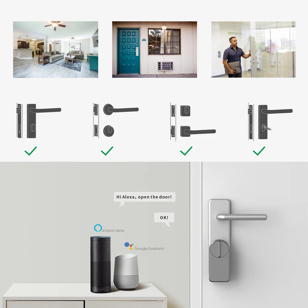 GIMDOW smart door lock  Hotel Apartment Intelligent Sticker Installation Bluetooth-compatible Tuya smart APP Electronic Lock
