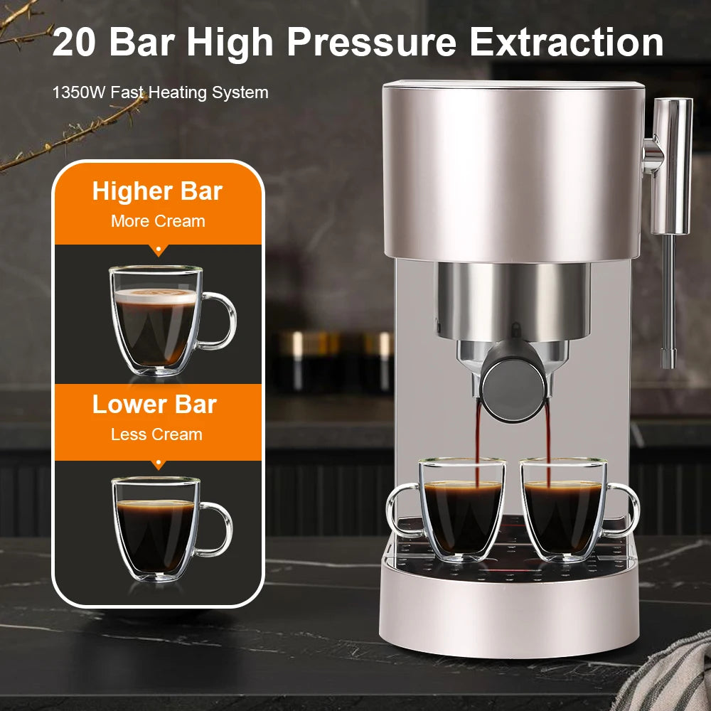 20 Bar Professional Expresso  Coffee Maker Personal Espresso Coffee Machine for Home Use