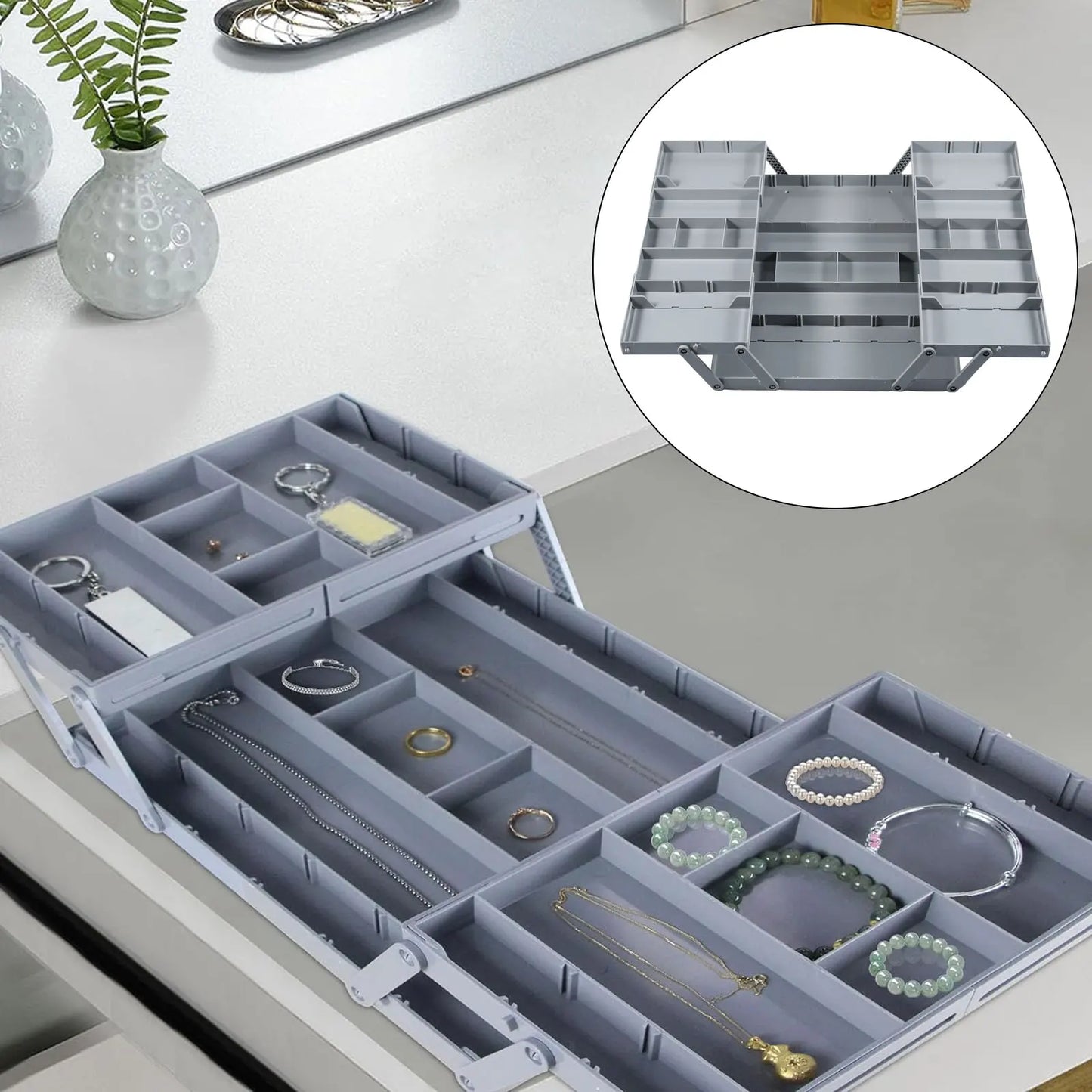 313 2/3Tier Foldable Drawer Organizer