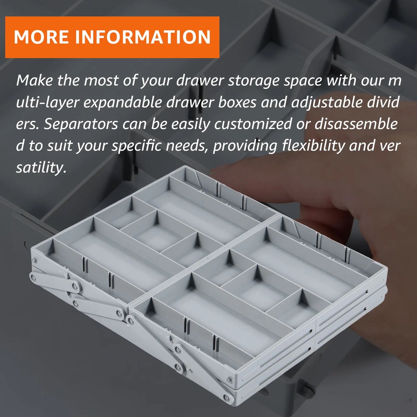 313 2/3Tier Foldable Drawer Organizer