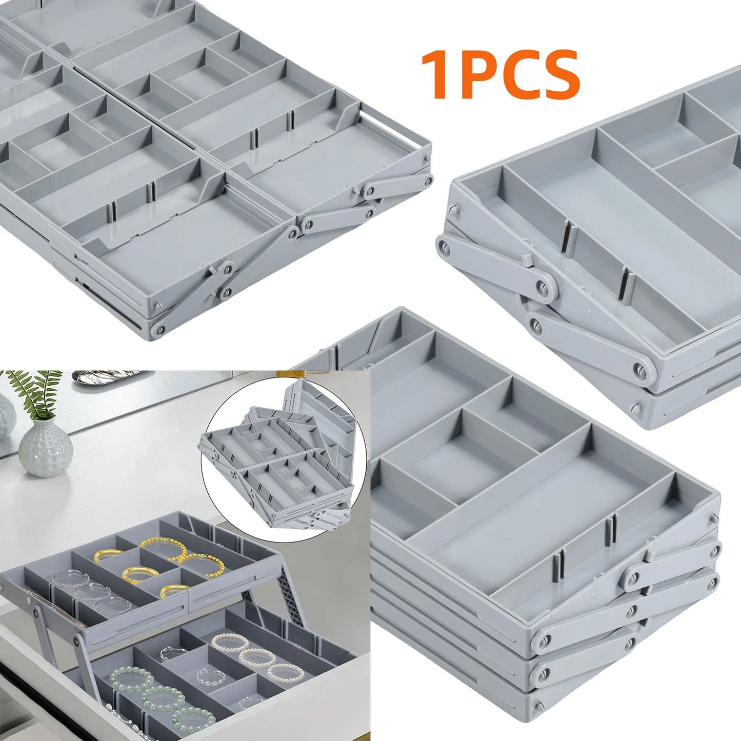 313 2/3Tier Foldable Drawer Organizer
