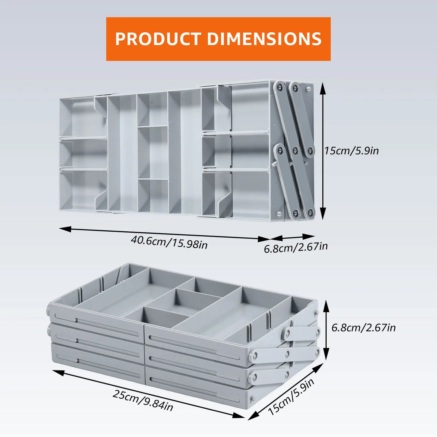313 2/3Tier Foldable Drawer Organizer