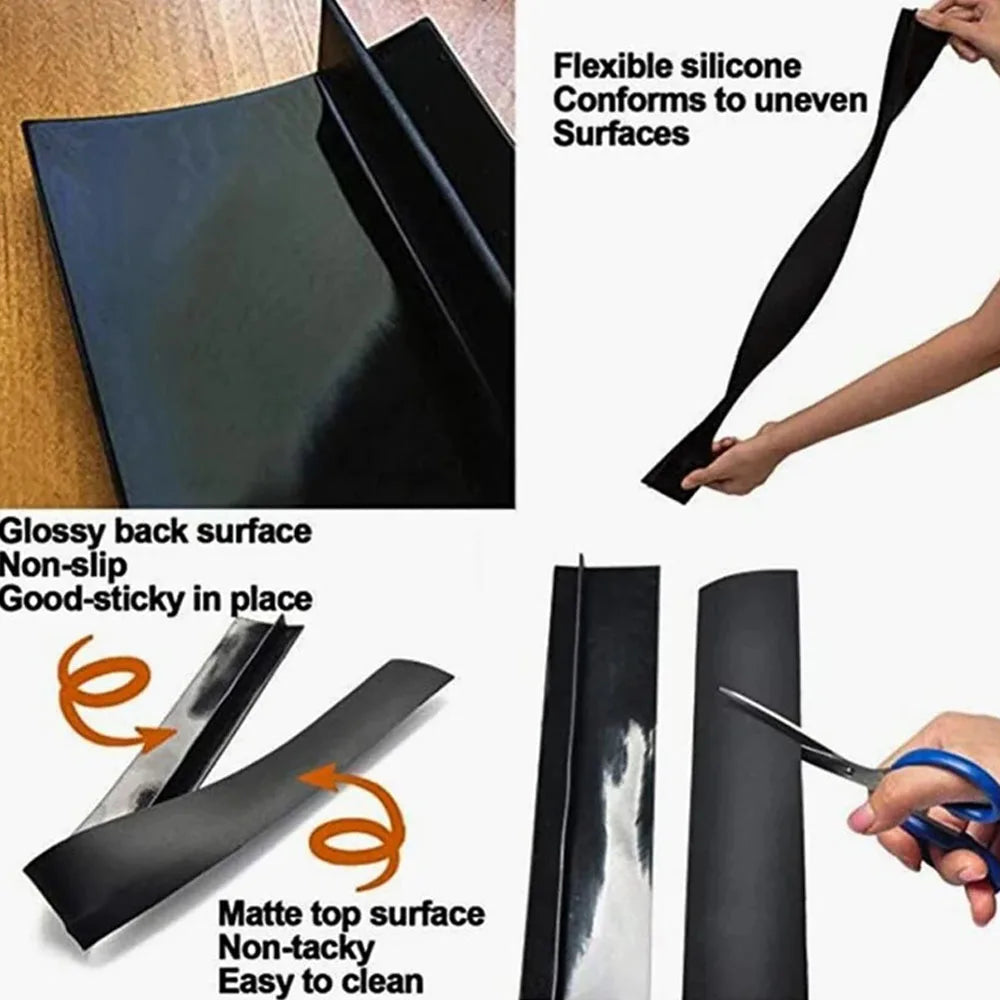 Silicone Gap Strip Kitchen Gas Stove Sealing Strip Kitchen Anti-Oil Anti-Stain Strip Silicone Insert Strip Kitchen Accessories