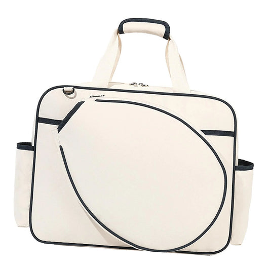 Tennis Racket Bag Sport Bag Large Racquet Covers Pickleball Racket Storage Tennis Handbag for Swimming Outdoor Sport Travel Gym Training, White