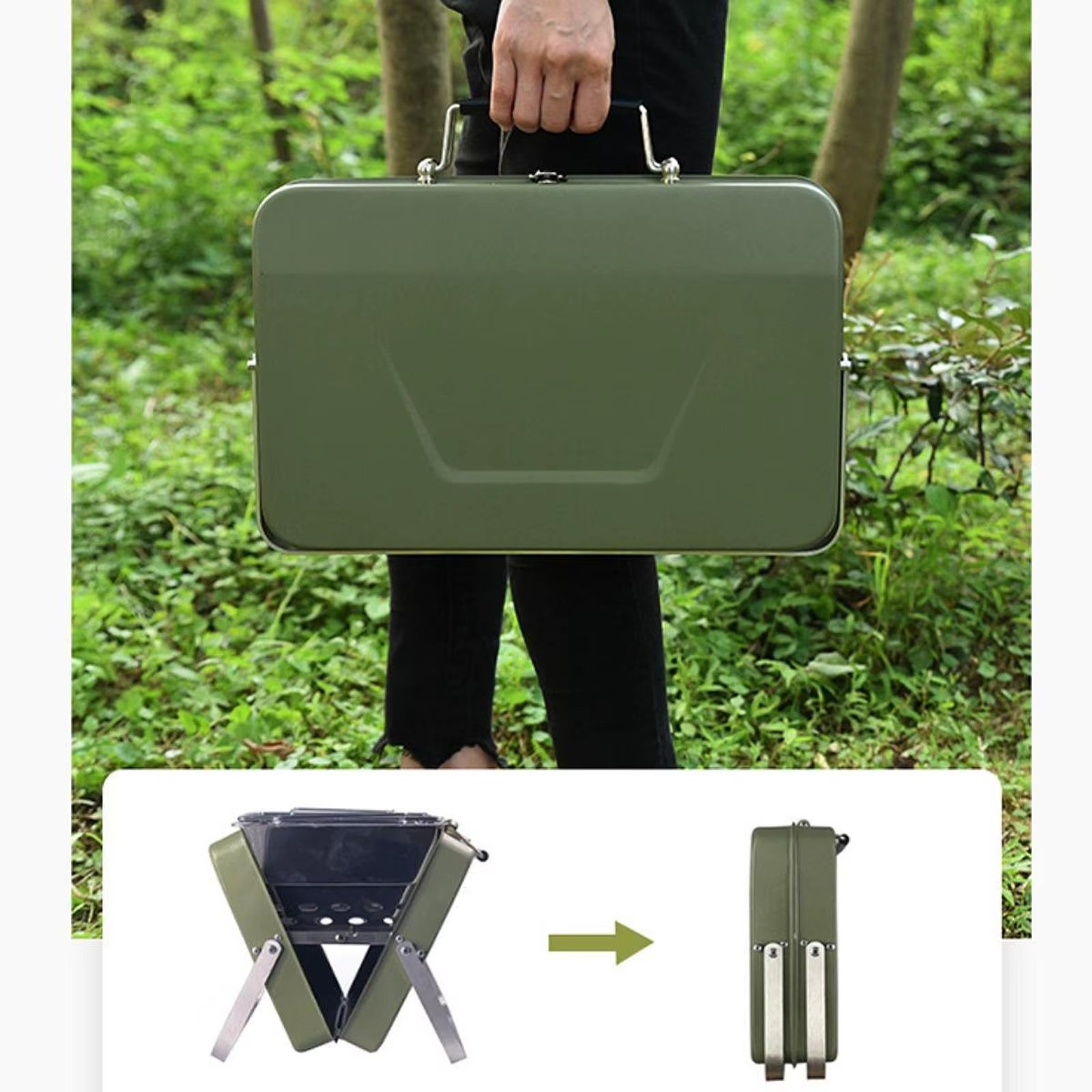 Foldable BBQ Grill Portable Mini Handheld Barbecue Rack Lightweight Wire Meshes Cookout Tools for Outdoor Camping Picnic