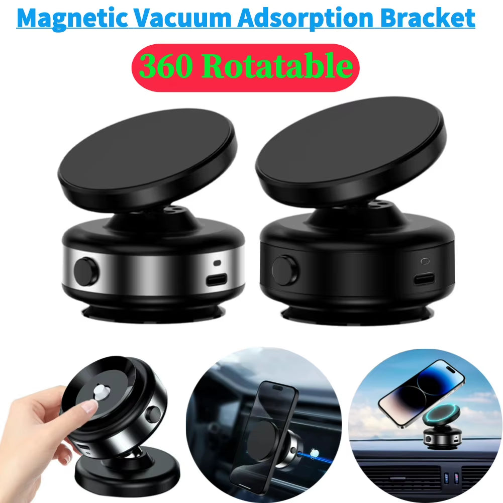 Magnetic Mobile Phone Holder 360 Rotatable Vacuum Adsorption Bracket GPS Navigation Bracket for Iphone 15 14 13 Huawei